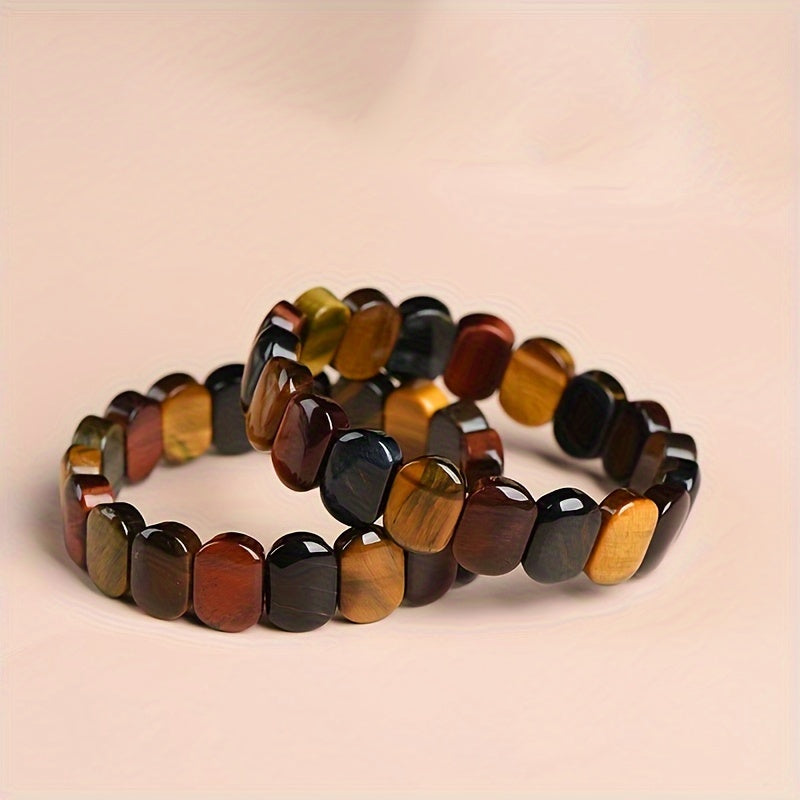 Bracelet en Pierre d’Œil de Tigre Naturel – Énergie & Élégance