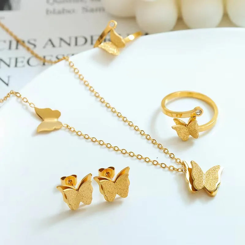 Ensemble Bijoux Papillon Givré – Élégance Féminine & Style Romantique
