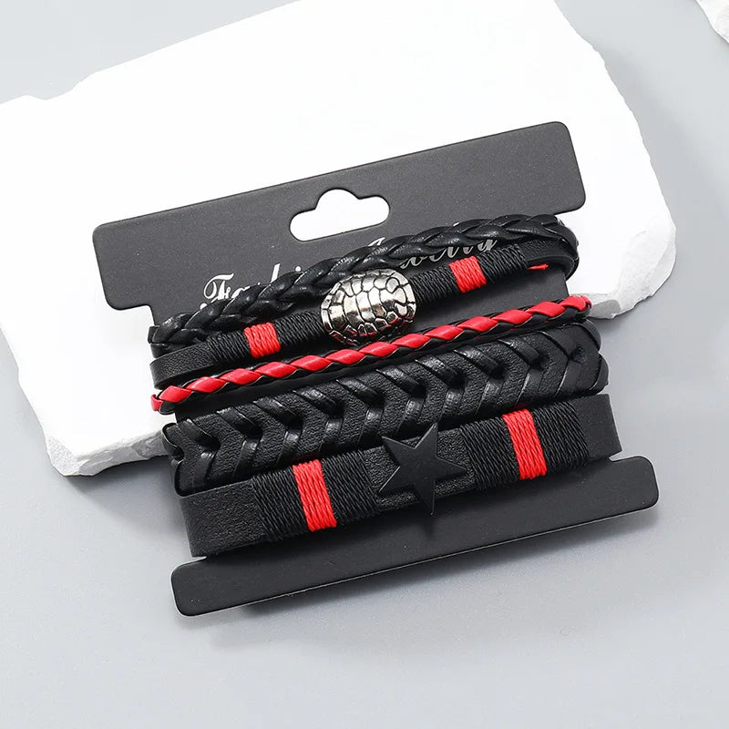 Bracelet Tissé Multicouche Porte-Bonheur – Style Moderne Unisexe