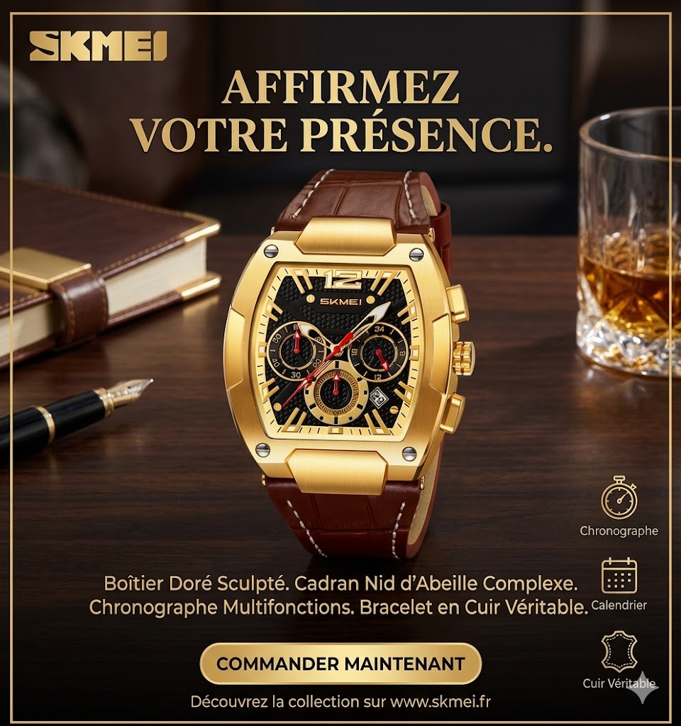 SKMEI 9357 – MONTRE HOMME LUXE CADRAN BARIL