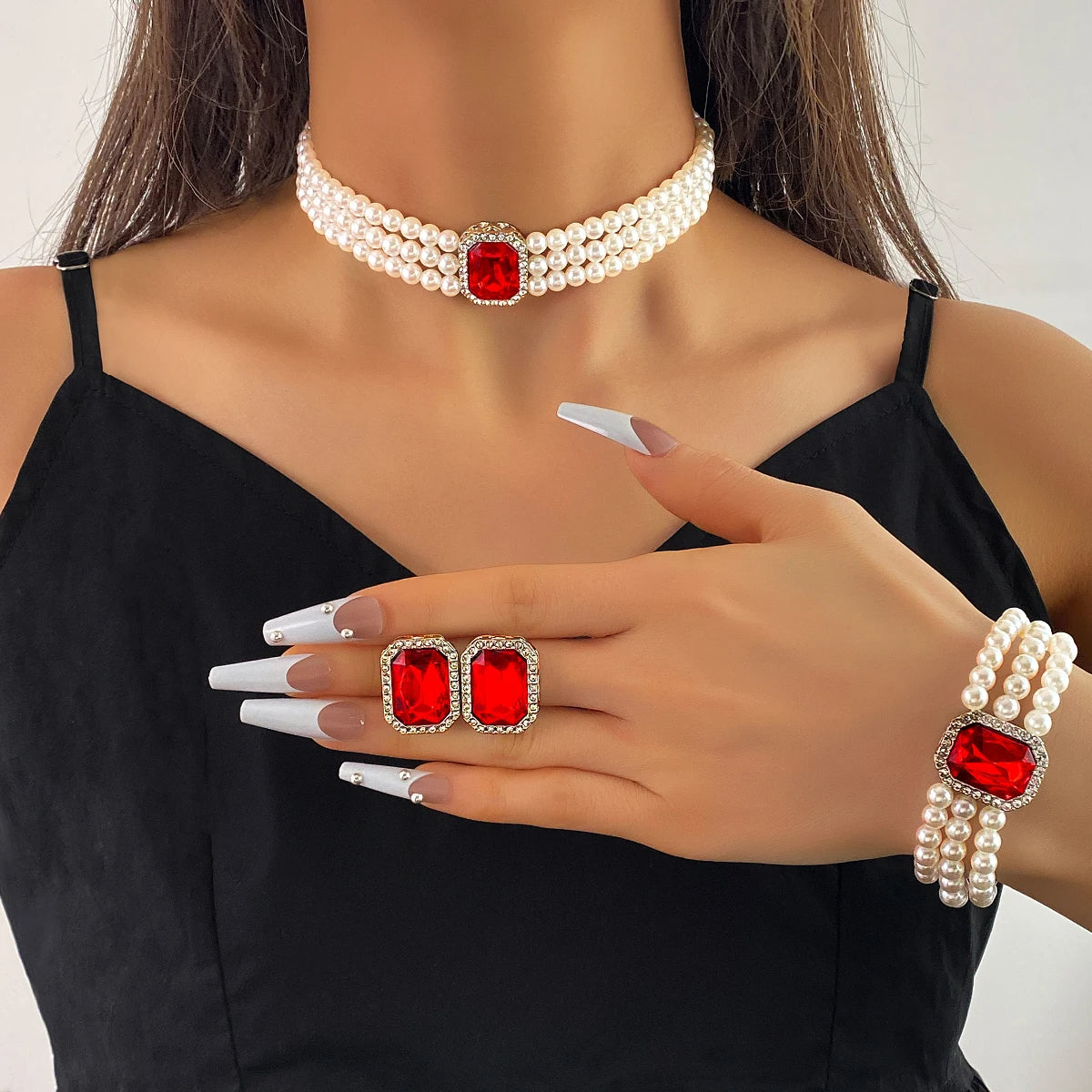Bijoux de Soirée – Élégance Strass & Perles 🌿✨