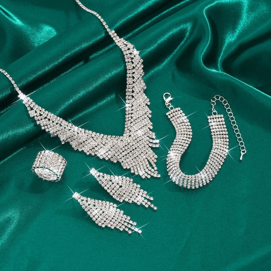 👑 Ensemble de Bijoux Mariée 2025 – Rhdiamond Strass Éblouissant