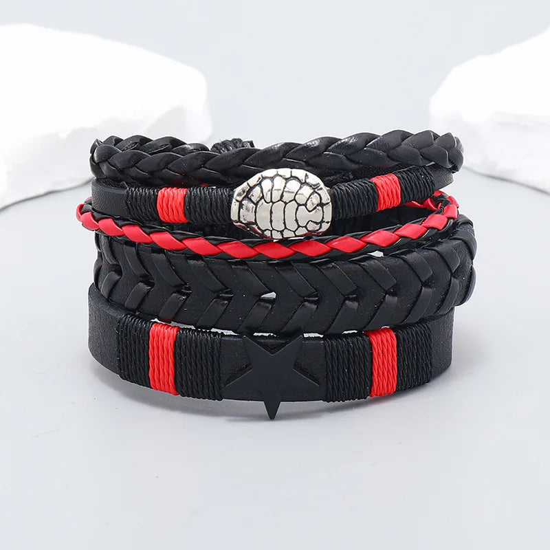 Bracelet Tissé Multicouche Porte-Bonheur – Style Moderne Unisexe