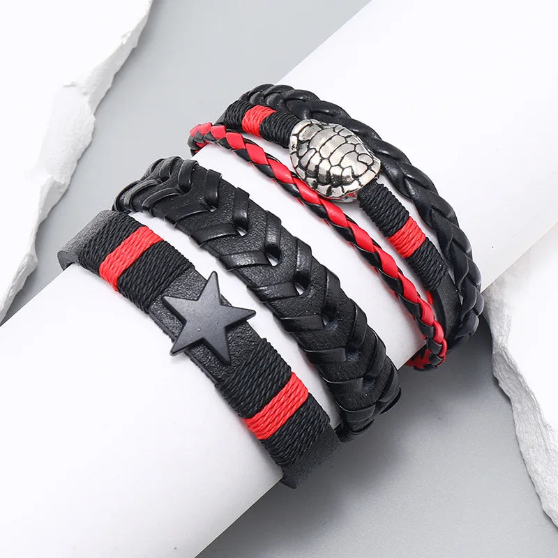 Bracelet Tissé Multicouche Porte-Bonheur – Style Moderne Unisexe