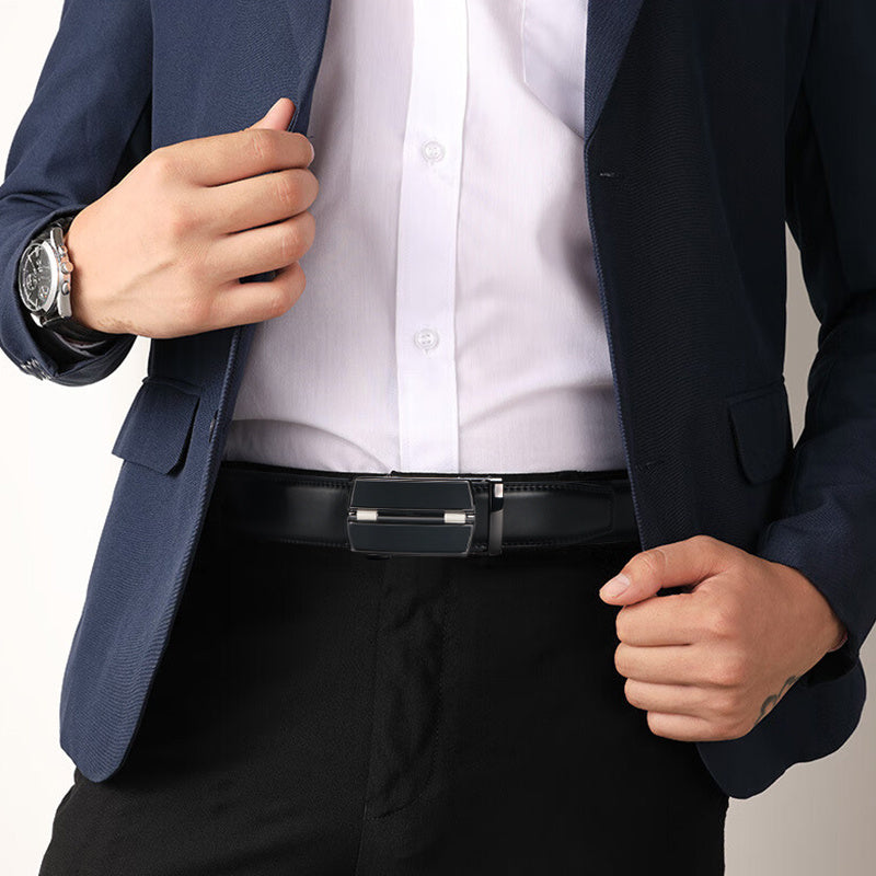 Ceinture à Cliquet en Cuir Véritable pour Homme