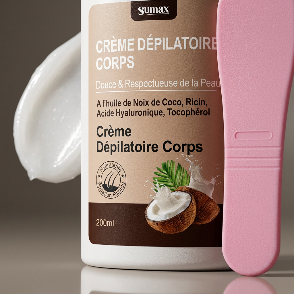 Crème Dépilatoire Sumax à l'Huile de Coco - Peau Douce en 10 Minutes