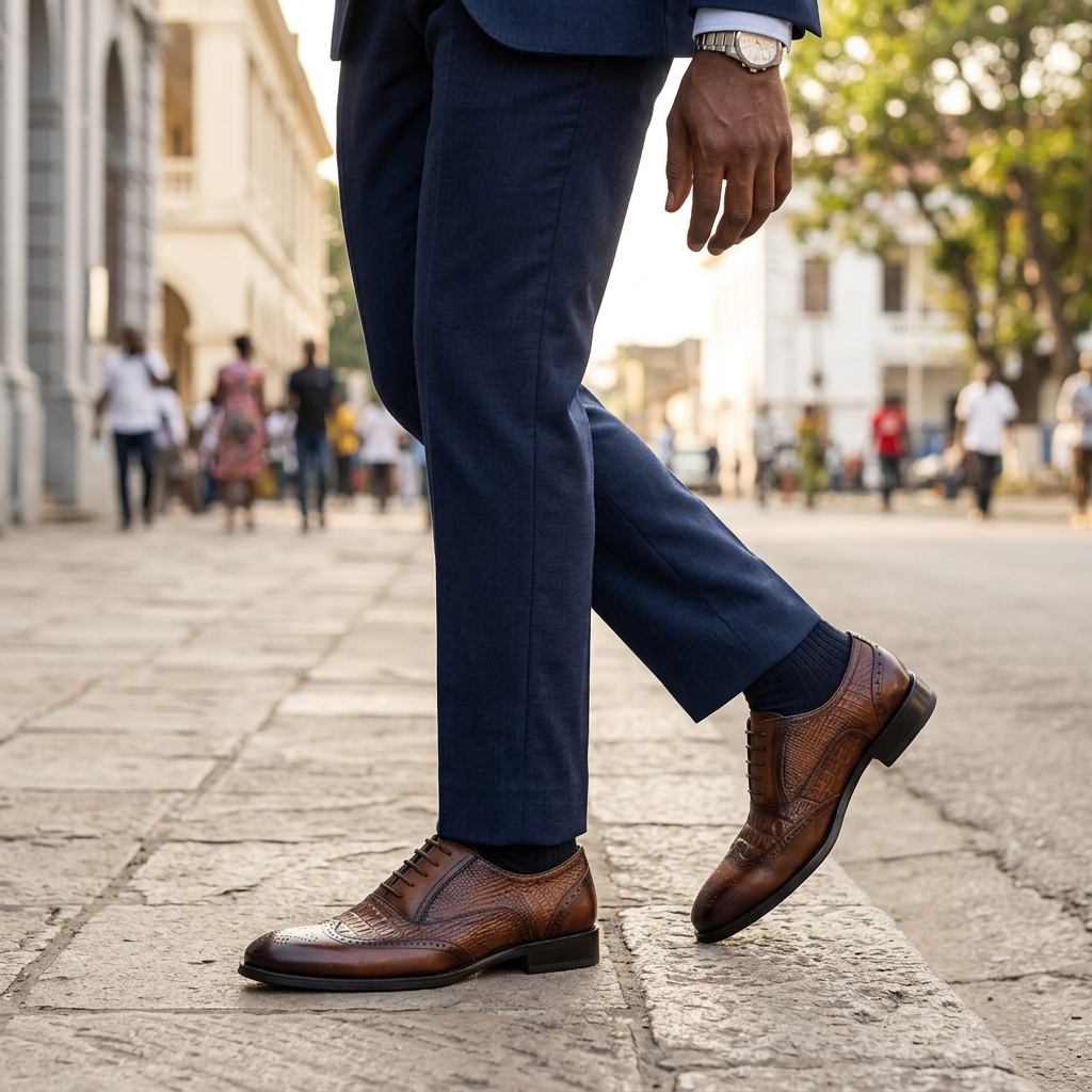 Chaussures de Luxe "Elite Oxford" - Cuir PU Crocodile