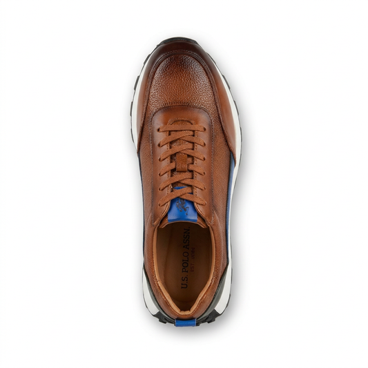 Baskets Premium U.S. POLO ASSN. en Cuir Marron