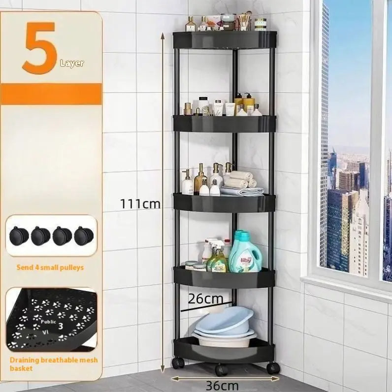 Étagère de Rangement Triangulaire – Salle de Bain & Cuisine