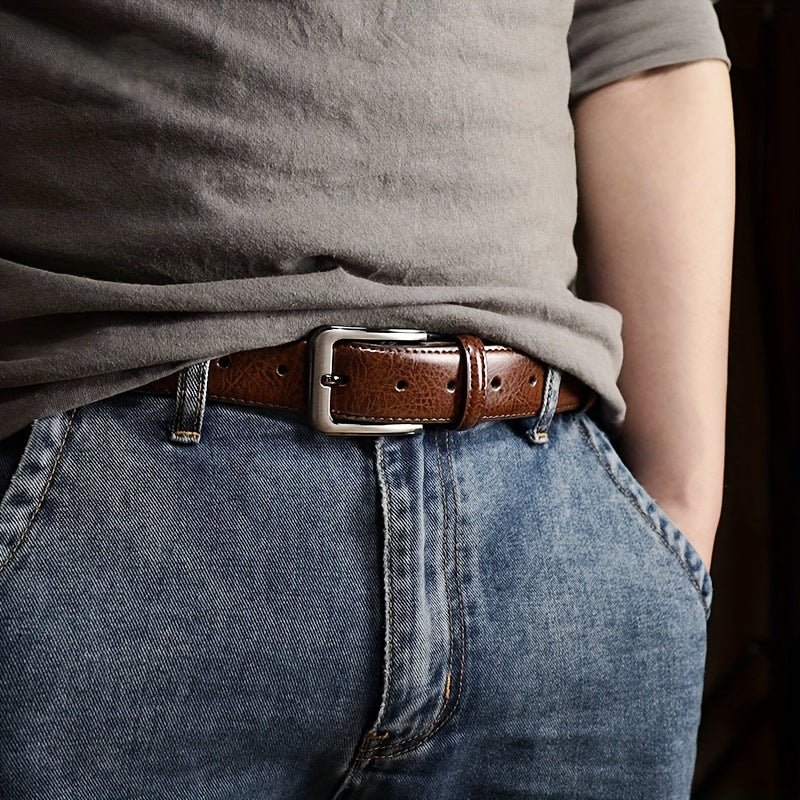 Ceinture en Cuir Véritable pour Homme avec Boucle Classique