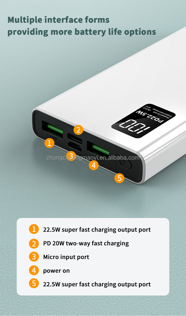 Power Bank Ultra-Rapide 22.5W - Énergie Inépuisable pour votre Smartphone