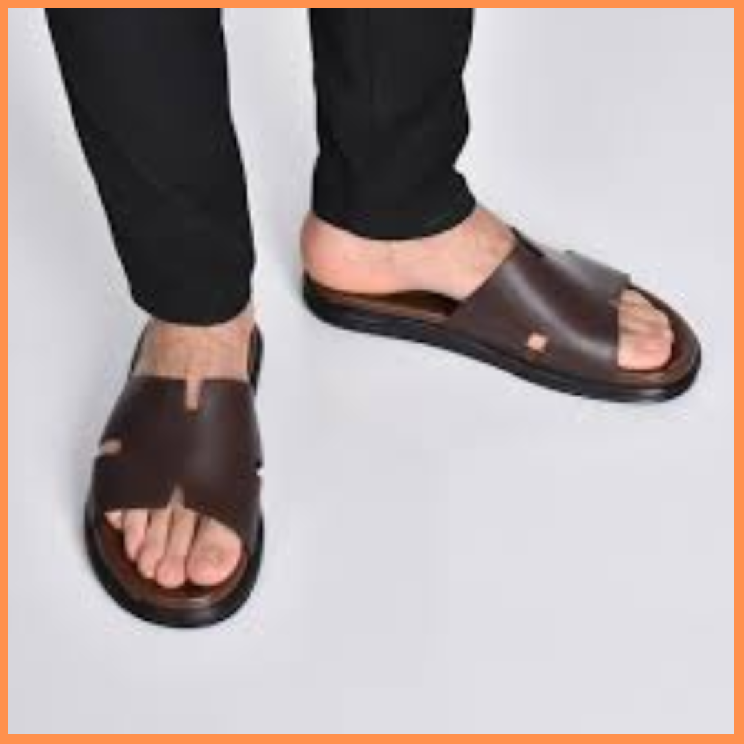 Sandales Homme en Cuir Confort Médical