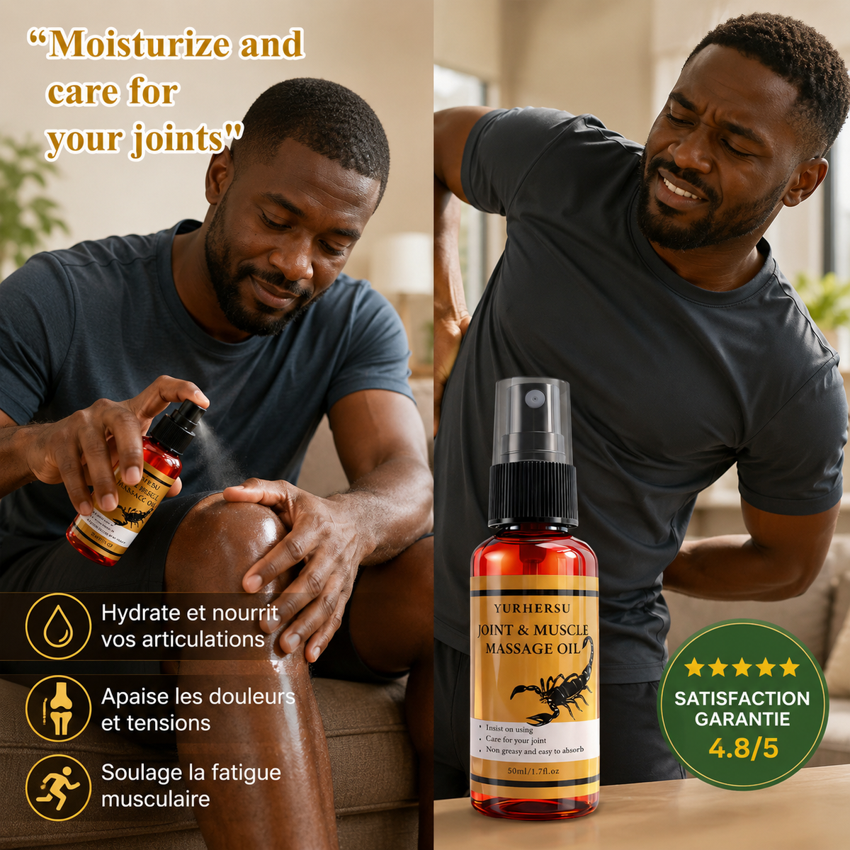 Huile de Massage Thérapeutique – Confort Articulaire & Musculaire
