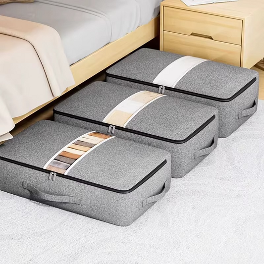 SAC DE RANGEMENT MODERNE EN TISSU GRIS – GRANDE CAPACITÉ