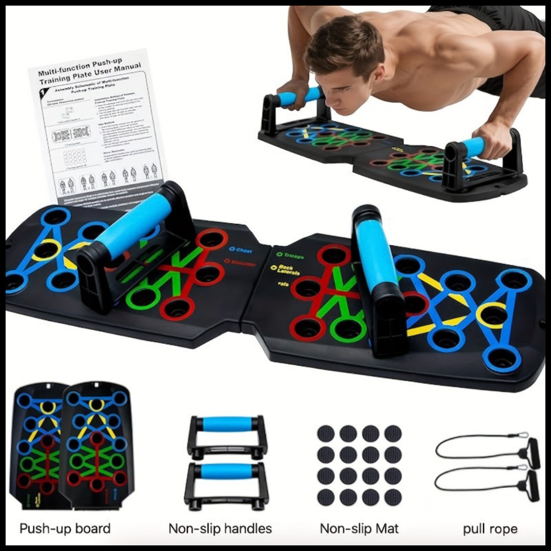 Planche de Push-Up Pliable Multifonctionnelle – Entraînement Complet à Domicile