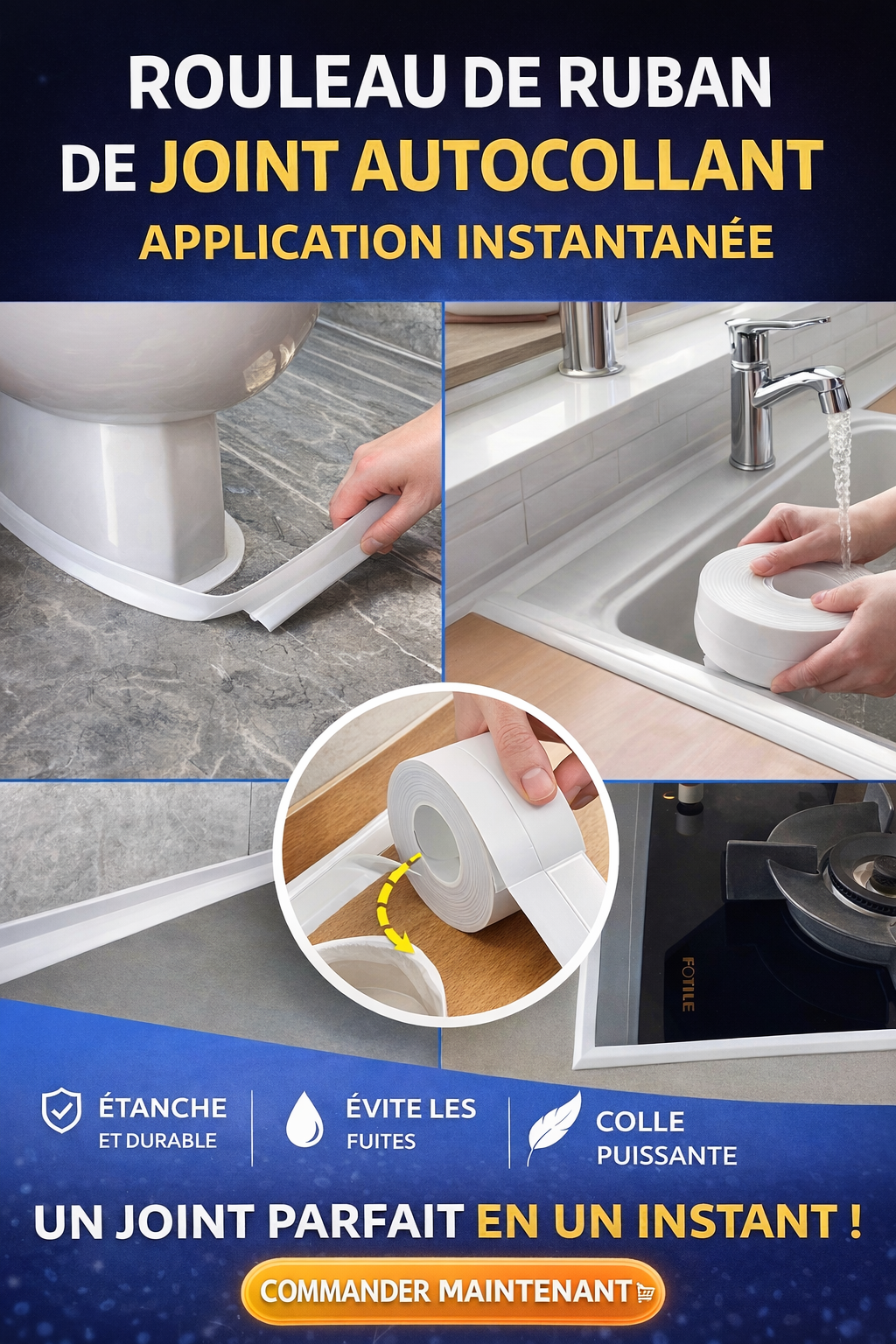 ROULEAU DE RUBAN DE JOINT AUTOCOLLANT – APPLICATION INSTANTANÉE