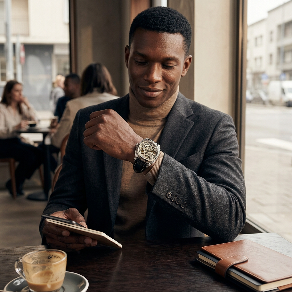 Montre Squelette Impériale – Luxe Automatique & Design Gravé