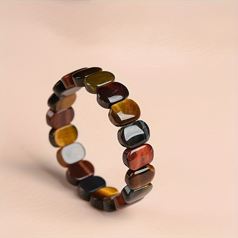 Bracelet en Pierre d’Œil de Tigre Naturel – Énergie & Élégance