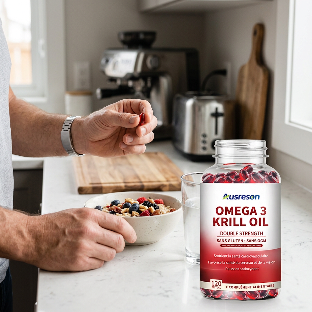 Huile de Krill Oméga-3 Ausreson – Santé Cardiaque & Cérébrale Supérieure