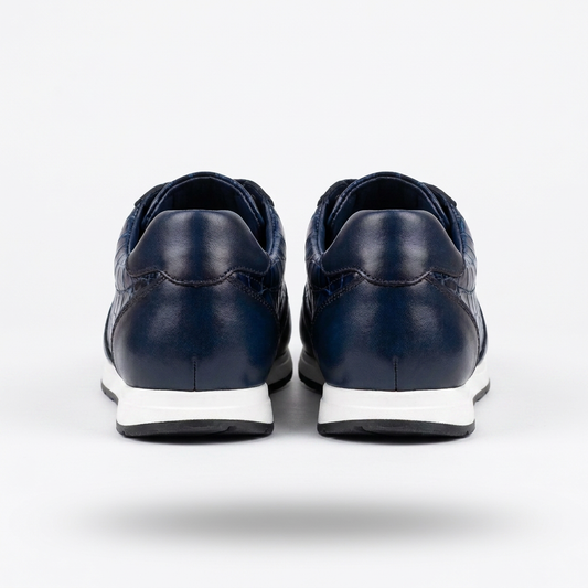 Sneakers BERLUTI Luxe en Cuir Bleu Crocodile – Élégance & Confort Suprême