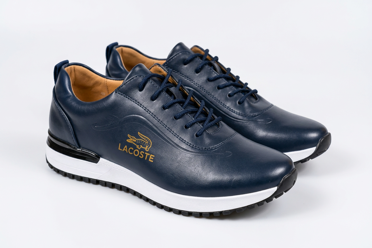 Sneakers Premium Lacoste en Cuir Bleu Marine