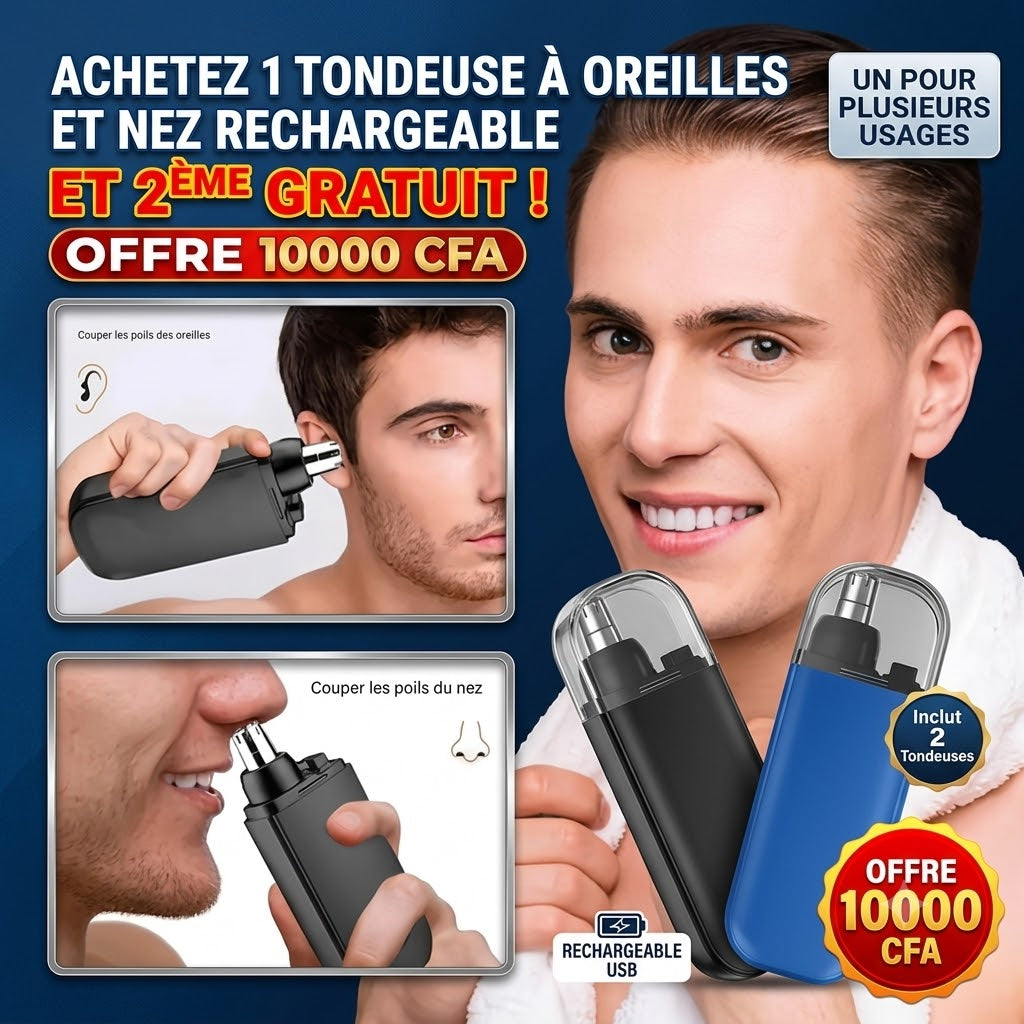 achete 1 Tondeuse à Oreilles et Nez Rechargeable ET 2eme gratuit