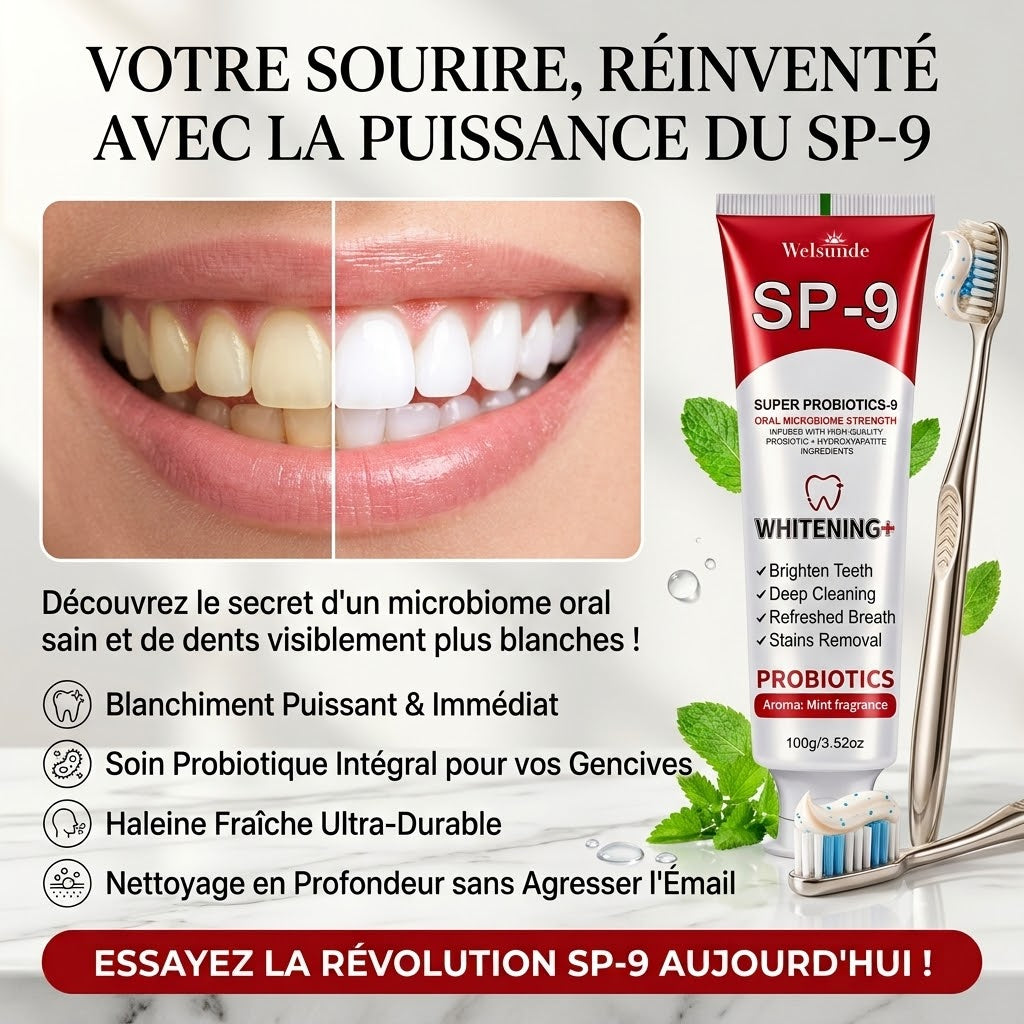 DENTIFRICE PROBIOTIQUE À L'HYDROXYAPATITE – SOIN BLANCHISSANT PREMIUM