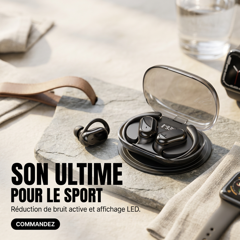 ÉCOUTEURS TRUE WIRELESS SPORT AVEC ENC & ÉCRAN LED