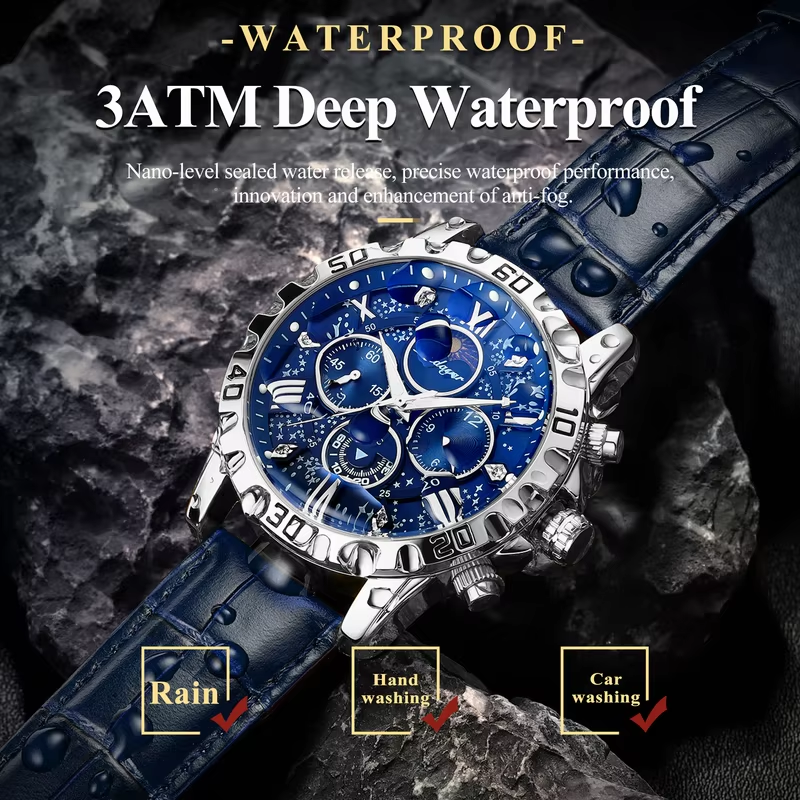 Montre de Luxe Poedagar Chronographe – Élégance & Précision pour Homme
