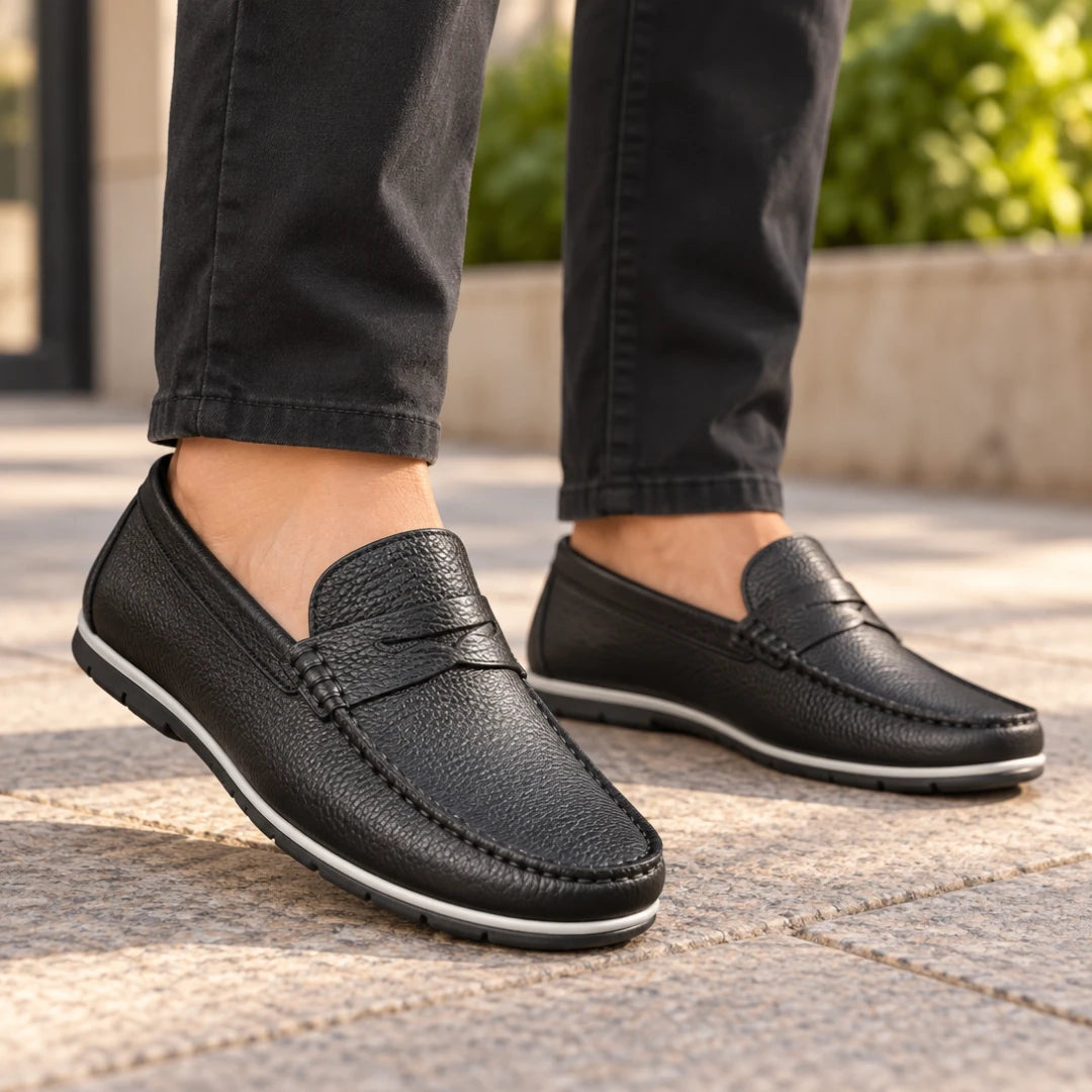 Mocassins Prestige en Cuir Grainé - Confort & Élégance | 2026