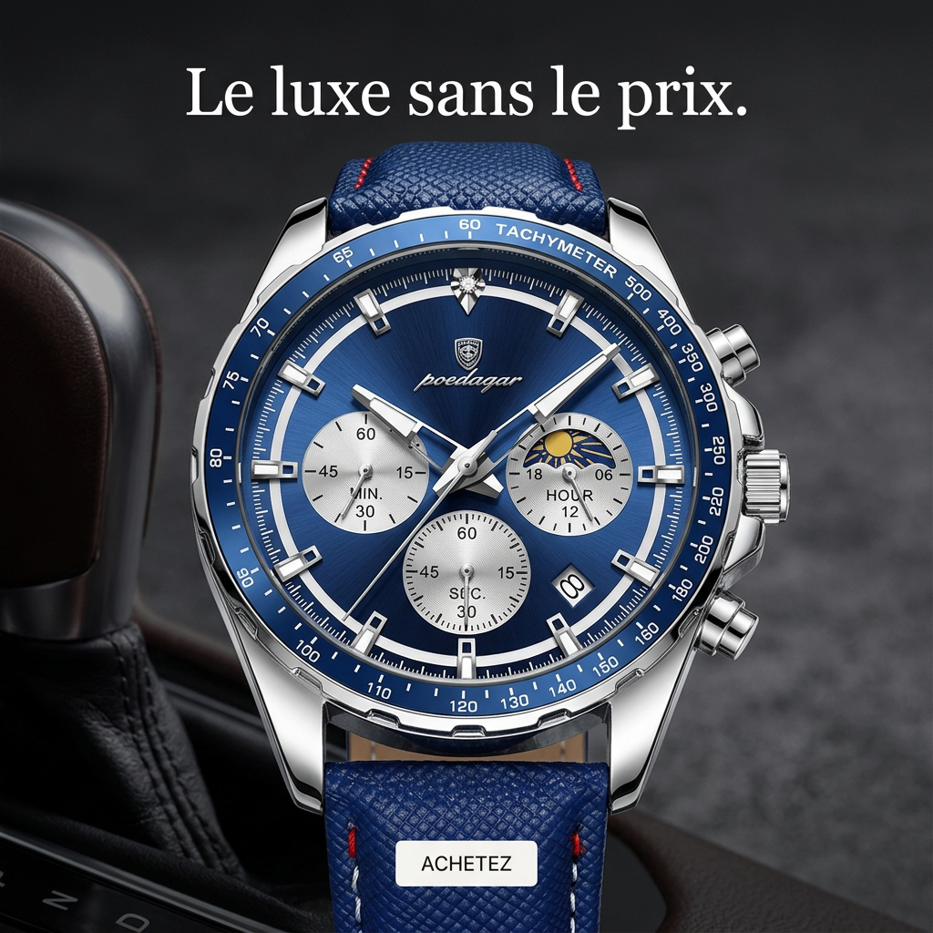 Pack Gentleman Urbain : Montre Poedagar & Baskets Sport-Chic – Style & Performance