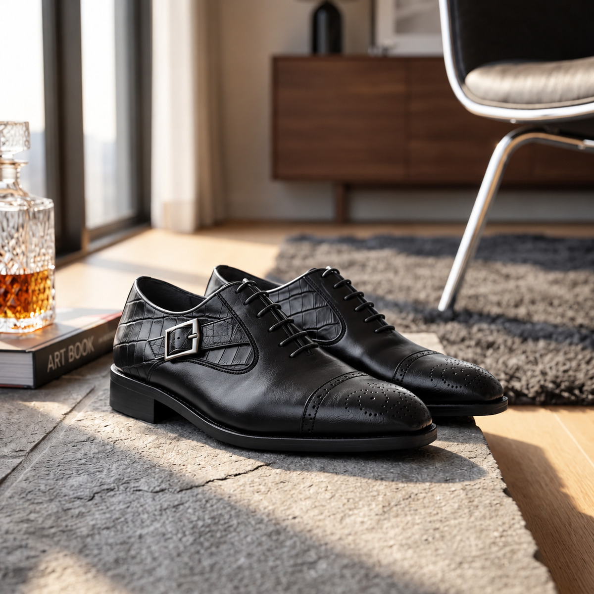 Chaussures Richelieu "L'Héritage" – Cuir Premium & Style Crocodile