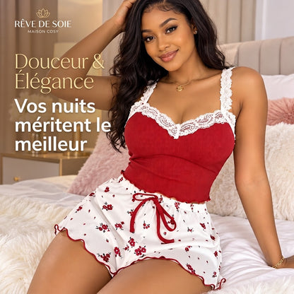 Ensemble Pyjama Dentelle Douceur – Confort & Élégance