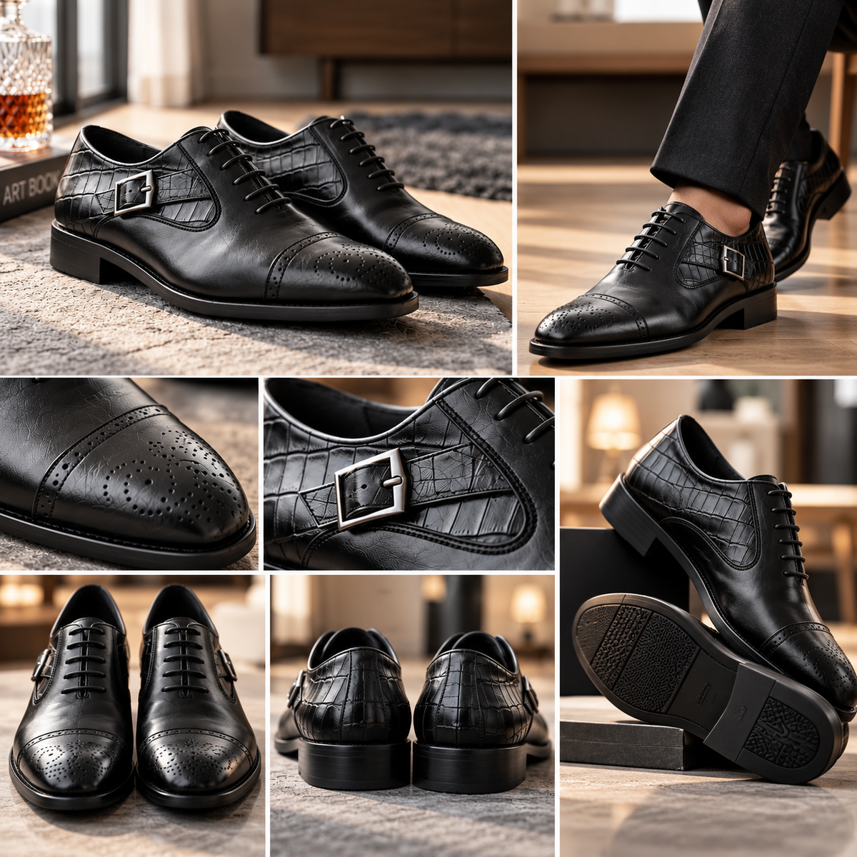 Chaussures Richelieu "L'Héritage" – Cuir Premium & Style Crocodile