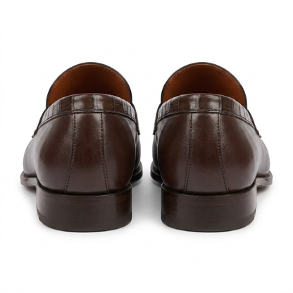 Mocassins Prestige en Cuir Chocolat & Effet Crocodile – Élégance Masculine au Congo