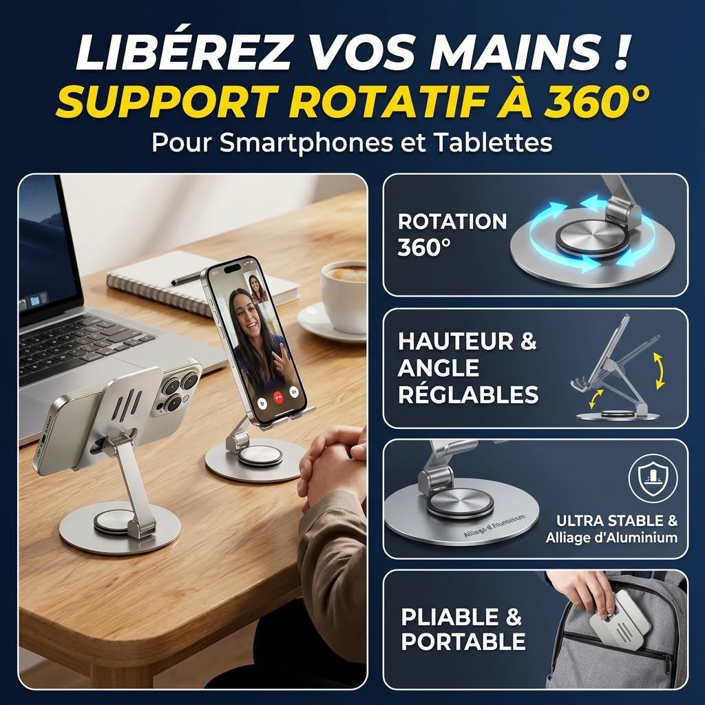 Support de Téléphone – Multifonctionnel, Flexible & Pliable