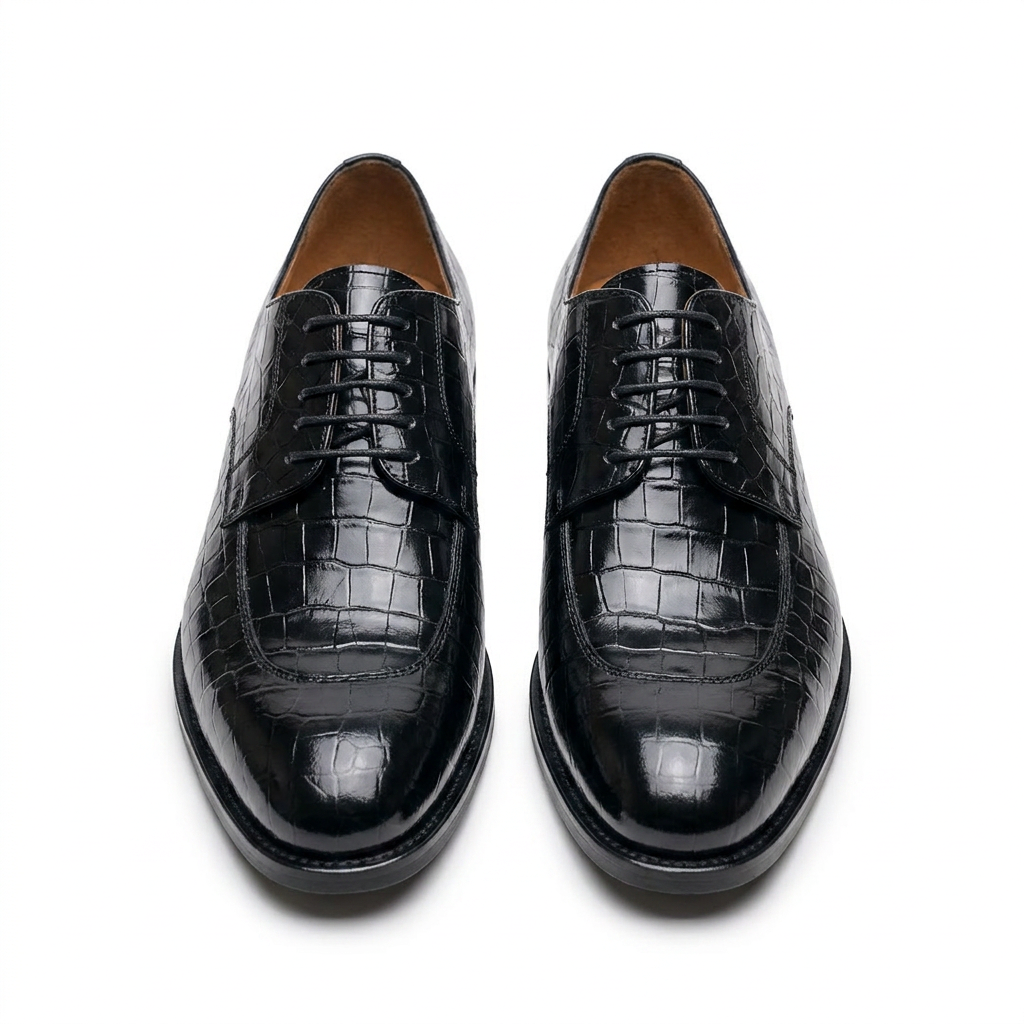 Chaussures Richelieu "Luxe Congo" en Cuir Crocodile - Élégance & Distinction