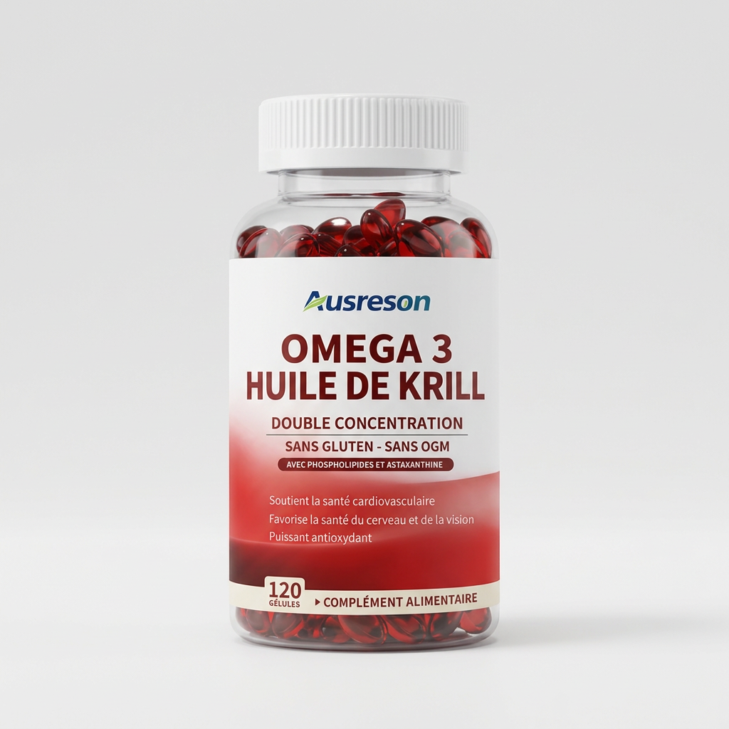 Huile de Krill Oméga-3 Ausreson – Santé Cardiaque & Cérébrale Supérieure