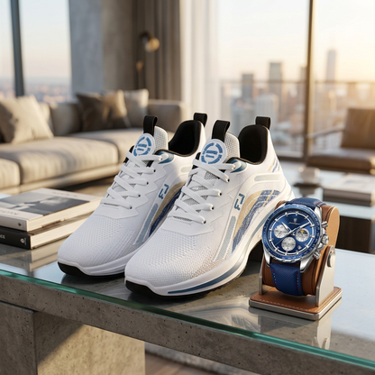 Pack Gentleman Urbain : Montre Poedagar & Baskets Sport-Chic – Style & Performance