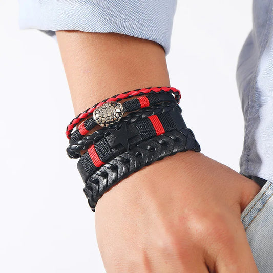Bracelet Tissé Multicouche Porte-Bonheur – Style Moderne Unisexe