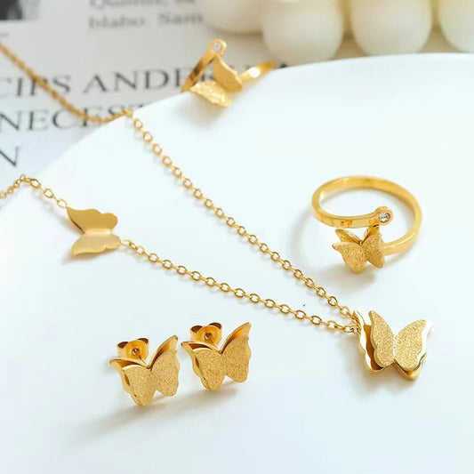 Ensemble Bijoux Papillon Givré – Élégance Féminine & Style Romantique