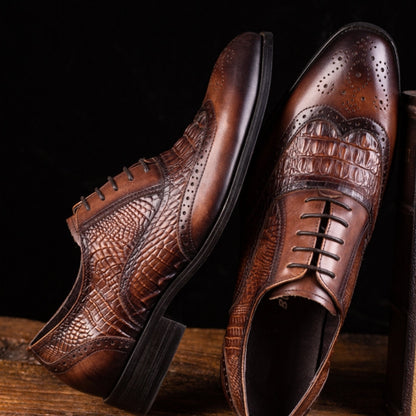 Chaussures de Luxe "Elite Oxford" - Cuir PU Crocodile