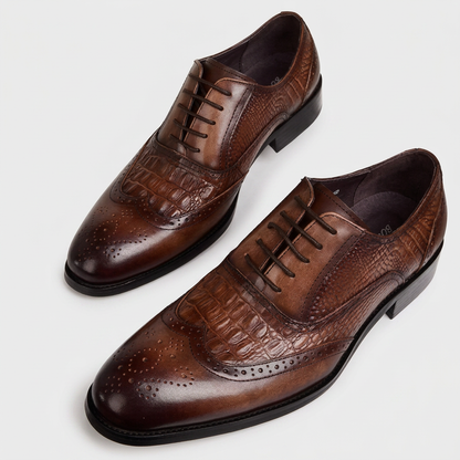 Chaussures de Luxe "Elite Oxford" - Cuir PU Crocodile