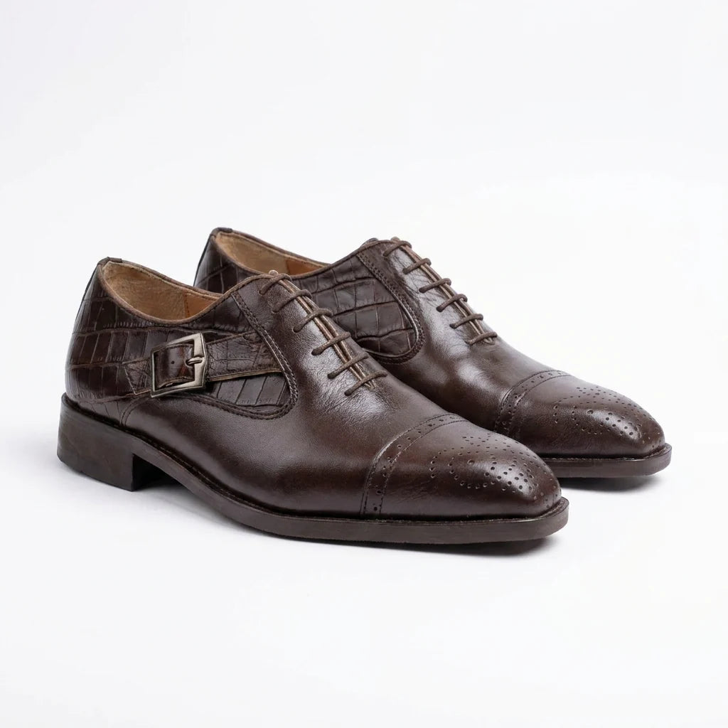 Chaussures Richelieu Premium en Cuir Marron - Élégance Masculine Congo