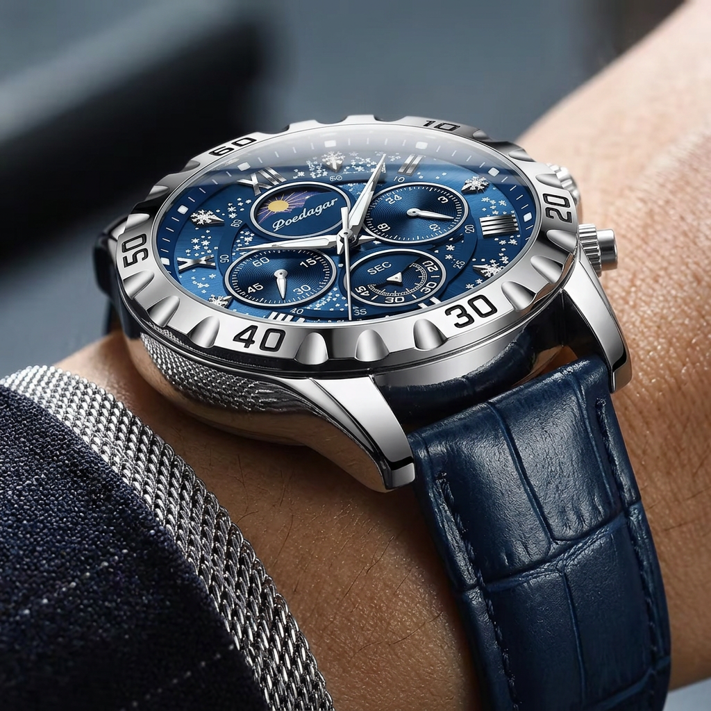 Montre de Luxe Poedagar Chronographe – Élégance & Précision pour Homme
