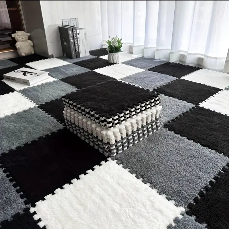 Lot de 12 Tapis de Sol Interlockants Doux et Lavables – Confort et Chaleur pour Chambre & Salon