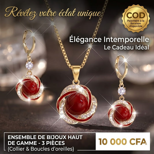 ENSEMBLE DE BIJOUX HAUT DE GAMME – 3 PIÈCES