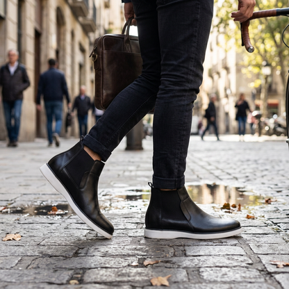Bottines Chelsea Premium en Cuir Noir – L'Élégance Sans Effort