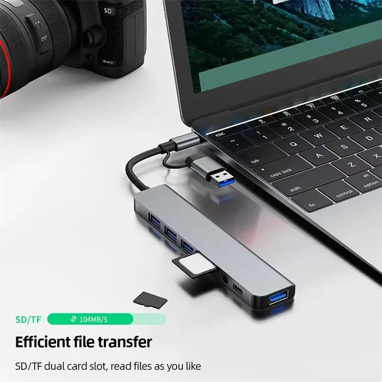 Hub USB-C 8-en-1 Premium – Station de Travail Tout-en-Un | Congo Tech Store