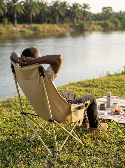 Chaise de Camping Grand Confort Premium – Dossier 91cm & Structure Renforcée